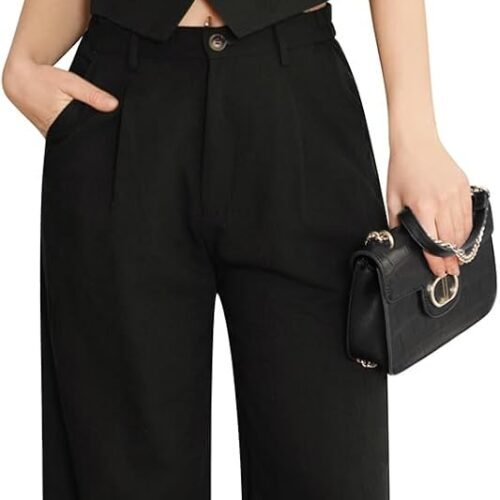 Sleeveless Suit Vest and Wide-Leg Trousers Casual Business Set