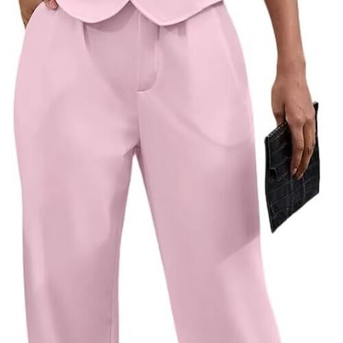 Elegant Suit Vest and Pocketed Wide-Leg Trousers Casual Set