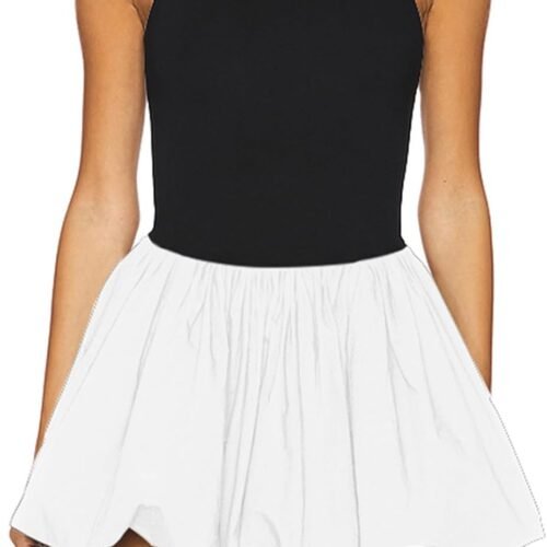 Sexy Mock-Neck Sleeveless Tank-Style Bubble Party Dress