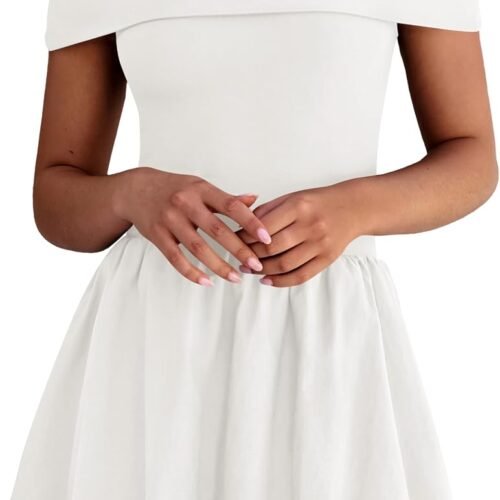 Sexy Off-Shoulder Knit-Panel Cocktail Bubble Mini Dress