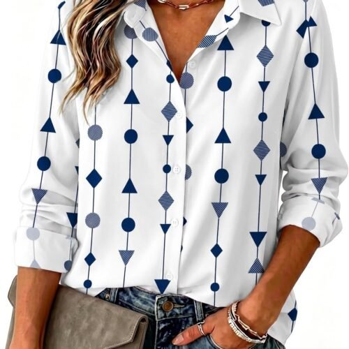 Long-Sleeve Lightweight Solid-Color/Print Button-Down Shirt