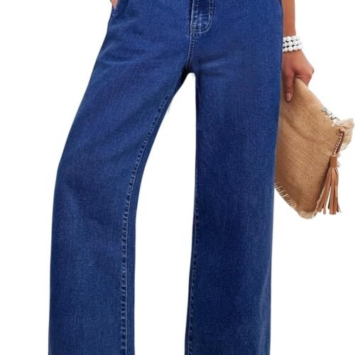 High-Waisted Stretchy Straight-Leg Cropped Jeans With Pockets